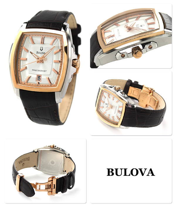 ブローバ Bulova Men's 98B150プレシジョニスト Precisionist Two-Tone Tonneau Strap